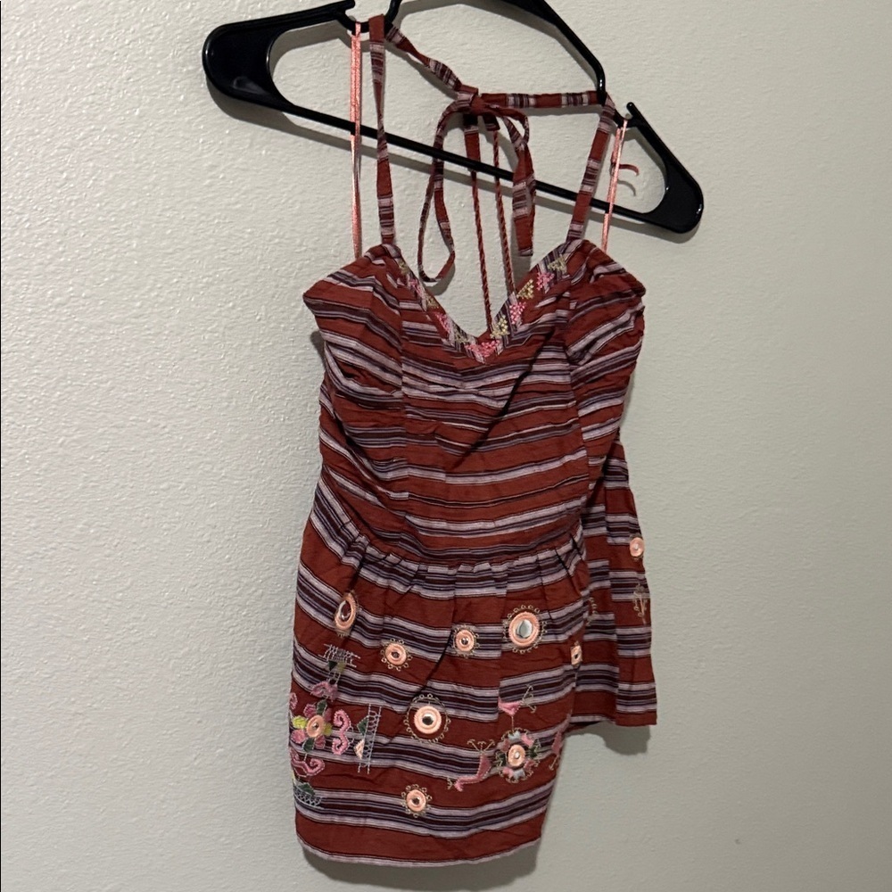 Altar'd State Striped Halter Top - Red and White